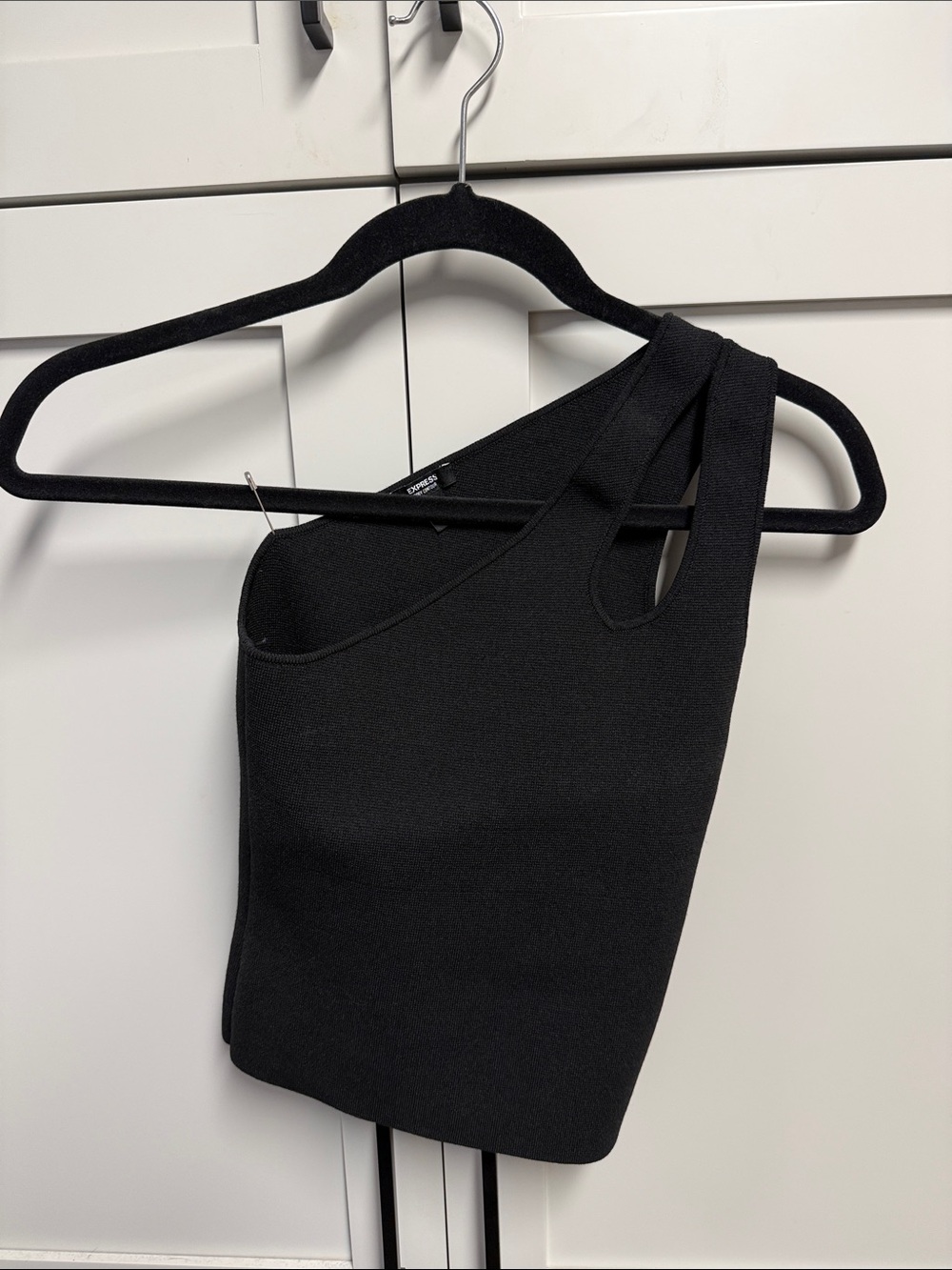 Express Black One-Shoulder Tank Top